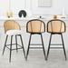 Bayou Breeze Ayiden Swivel Boucle Upholstered Counter & Bar Stool Metal in White | 36 H x 18.5 W x 19.7 D in | Wayfair