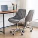 Everly Quinn Trez Velvet Task Chair Upholstered in Gray | 29.9 H x 22.3 W x 19.7 D in | Wayfair 2CCC563B176B49EBA4098D9F1B153445