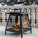 Arlmont & Co. Saaimah 28.5" H x 22" W Wood Burning Outdoor Fire Pit, Chiminea for Outside Cast Iron in Black/Brown/Gray | Wayfair