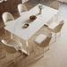 Everly Quinn Antico Rectangular Dining Set Metal in White | 29.53 H x 35.43 W x 70.87 D in | Wayfair 16F4DBE42A184E279F94778DD5ACB6B6