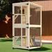 Tucker Murphy Pet™ Desimirka Outdoor Cat Cage w/ 3 Platforms & Fir Wood Solid Wood in Brown | 73.74 H x 31.4 W in | Wayfair