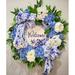 The Holiday Aisle® Blue & White Hydrangea, Peony, & Greenery Welcome Wreath in Blue/White | Wayfair 9B0CD22D47C84B1D8FB78F8D9248948D