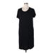 Jessica Simpson Casual Dress - Shift Scoop Neck Short sleeves: Black Print Dresses - Women's Size X-Large