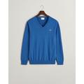 Gant Classic V-Neck Pullover aus Baumwolle Herren rich blue, Gr. XXXL, Männlich anderes