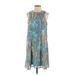 Tommy Hilfiger Casual Dress - A-Line: Blue Paisley Dresses - Women's Size 4