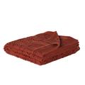 Plaid en coton tressé motif en relief terracotta 130x170