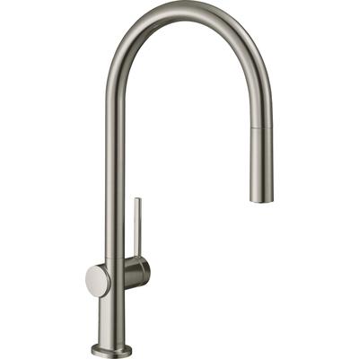 Küchenarmatur HANSGROHE "Talis M54", silber (edelstahl finish), H:435cm T:26,3cm, Armaturen, 210 Ausziehauslauf 1 Strahl