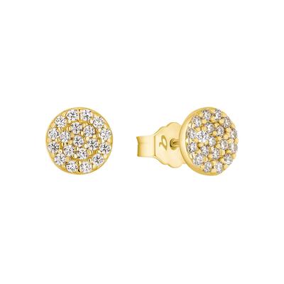 Paar Ohrstecker AMOR "2013892", gold (goldfarben,weiß, kristallweiß), Ohrringe, Damen, Gelbgold 375, mit Zirkonia (synth.) Image