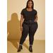 Plus Size Mid Rise Ankle Cuff Skinny Jeans