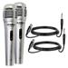 5 CORE Karaoke Microphone Dynamic Vocal Handheld Mic Pair Cardioid Unidirectional Microfono w On & Off Switch Includes XLR Audio Cable Silver PM-66K 2 pcs