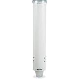 San Jamar Small Pull-Type Cup Dispenser Fits 3-4.5 Oz Cone Cups 3-5 Oz Flat Cups with Flip Caps for Restaurants Dining Halls and Fast Food Plastic 16 Inches White