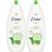 Dove Body Wash 12 Ounce Go Fresh Cucumber & Green Tea (354Ml) (2 Pack)