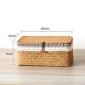 FRCOLOR Hand Woven Storage Basket Woven Storage Box with Lid Toys Makeup Organizer