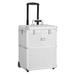 Professional Makeup Case Beauty Train Case Rolling Cosmetic Organizer Artist Travel Portable Makeup Trolley Cosmetic Case Aluminum Silver