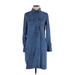 Banana Republic Casual Dress - Shirtdress: Blue Dresses - Women's Size 4