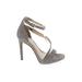 Jessica Simpson Heels: Strappy Stilleto Cocktail Party Silver Shoes - Women's Size 5 - Open Toe