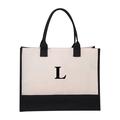 Valentines Day Gifts - Initial Canvas Tote Bag Initial Canvas Tote Bag & Makeup Bag Personalized Birthday Gifts for Women Her Personalized Beach Tote Bag Christmas Gifts for Teacher Friends