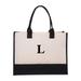 Valentines Day Gifts - Initial Canvas Tote Bag Initial Canvas Tote Bag & Makeup Bag Personalized Birthday Gifts for Women Her Personalized Beach Tote Bag Christmas Gifts for Teacher Friends