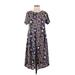 Lularoe Casual Dress - Midi Crew Neck Short sleeves: Purple Dresses - Women's Size Small