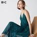 Women's Pleated Camisole Printed Dress | Green | Small | UNIQLO US