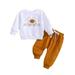 Rovga Outfit For Children Toddler Boys Long Sleeve Pumpkin Letter Prints Tops And Pants Child Kids 2Pcs Set Outfits Kids Clothese