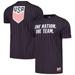Men's 5th & Ocean by New Era Navy USMNT Throwback Pinstripe T-Shirt