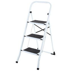 Raburg Stahl-Klapptritt-Leiter, 3 Stufen, Stahl, kompakt klappbar - 67,5 cm hoch, Universal-Leiter, Helfer für den Alltag, Weiß, Raburg Step Medium Image