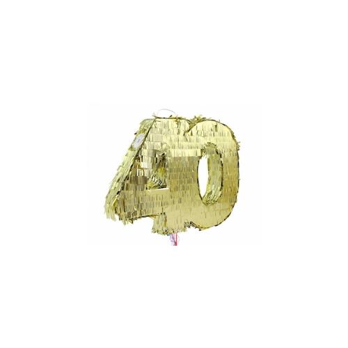 Pinata Zahl 40 gold metallic 40. Geburtstag