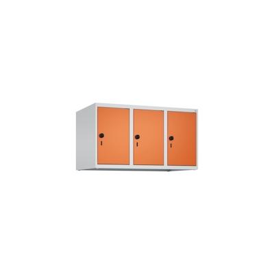C+P Aufsatzschrank Classic PLUS, 3 Abteile, HxBxT 50x90x50cm, Sicherheitsdrehriegel, Hellgrau/Reinorange von PROREGAL Image