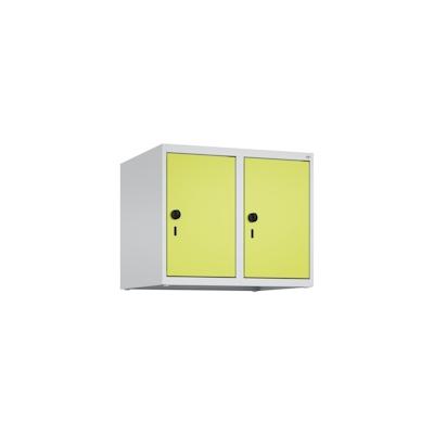 C+P Aufsatzschrank Classic PLUS, 2 Abteile, HxBxT 50x60x50cm, Sicherheitsdrehriegel, Hellgrau/Clowngrün von PROREGAL Image