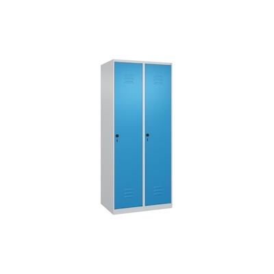 C+P Aufbewahrungsspind Classic PLUS, 2 Abteile je 4 Fachböden, HxBxT 185x80x50cm, Sicherheitsdrehriegel, Hellgrau/Lichtblau von PROREGAL Image