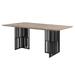 Nori 72 Inch Dining Table, Distressed Brown Top, Black Metal Slatted Base