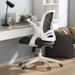 Office Chair with Flip-Up Armrests, Desk Chair w/Saddle Cushion, Ergonomic Office Chair with S-Shaped Backrest, Comfy Mesh Chair