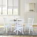 42 in Solid Wood Round Drop Leaf Pedestal Table with Dining Chairs in White