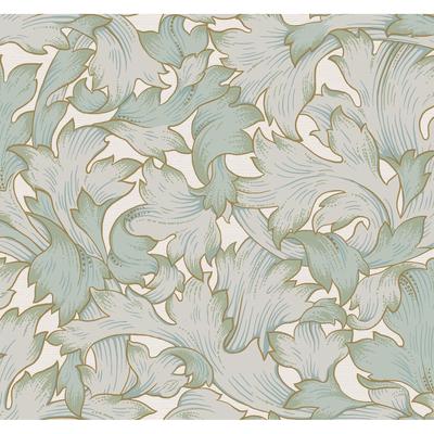 York Wallcoverings Acanthus Toss Beige & Seafoam Wallpaper