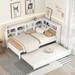 Twin Size DayBed w/ Twin Trundle Bunk Bed Frame & Storage Shelf & USB