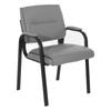 Guest Chair in Faux Leather and Black Finish Frame