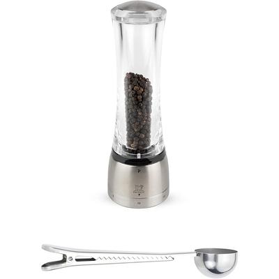 Peugeot Daman U'Select Shaftless 8.25 Inch Pepper Mill, Gift Set Stainless Steel - With Scoop