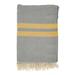 Trendy Stripe and Herringbone Fringed Throw