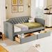 Twin Size Upholstered Daybed with Drawers for Guest Room, Small Bedroom, Study Room