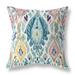 Blue And Pink Ikat Infusion Indoor/Outdoor Throw Pillow