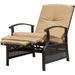 Red Metal Outdoor Reclining Patio Chair with Red Cushion，1 Chair