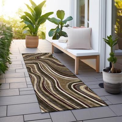 Machine Washable Indoor/ Outdoor Chantille Contemporary Abstract Rug