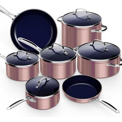 NuWave Duralon Blue 12 Piece Ceramic Non-Stick Cookware Set