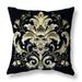 Black And Beige Vintage Veil Indoor/Outdoor Throw Pillow