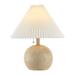 Arvid 17.25" Coastal Scandinavian Resin/Iron Sphere LED Table Lamp with Pleated Shade and Pull Chain, by JONATHAN Y