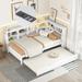 Wooden Twin Size DayBed with Twin Size Trundle, DayBed with Storage Shelf and USB Charging Ports