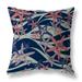 Green And Blue Starfish Sway Faux Suede Throw Pillow
