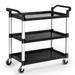 Costway 3-Shelf Service Cart Aluminum Frame 490lbs Capacity with - See Details
