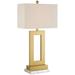Modern Table Lamp White Riser 30" Tall with Champagne Gold Bedroom - 16" x 30"